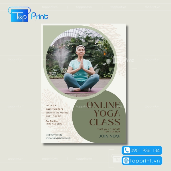Mẫu tờ rơi yoga cung cấp thông tin khóa học