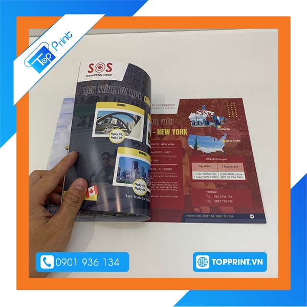 Mẫu catalogue A5 gim lồng dạng đứng