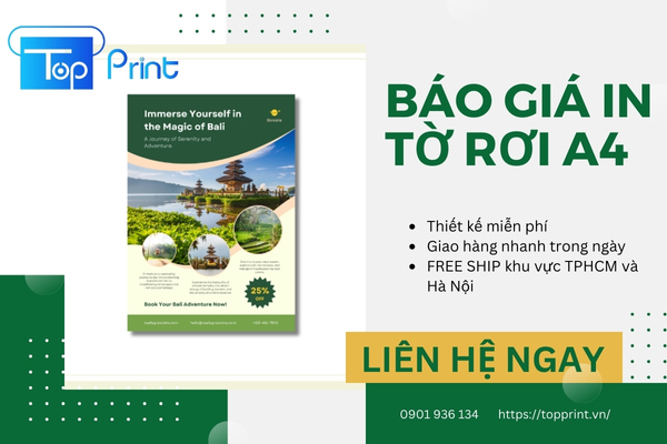 Liên hệ báo giá in tờ rơi A4 lấy nhanh tại TPHCM và Hà Nội