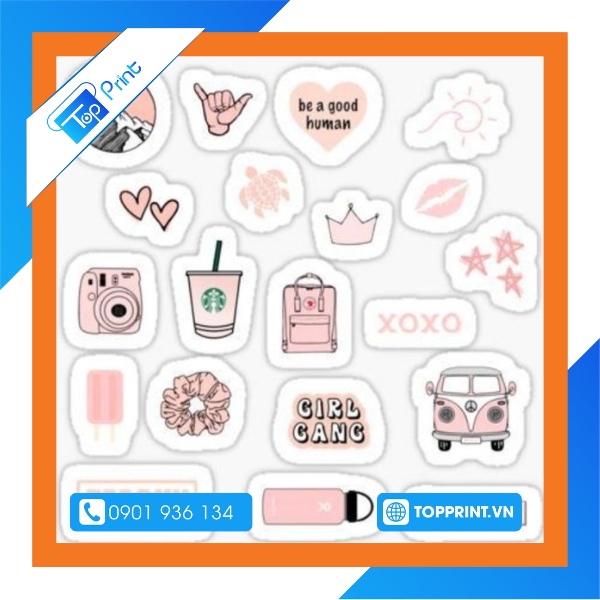 Mẫu sticker nhỏ dán sách vỡ