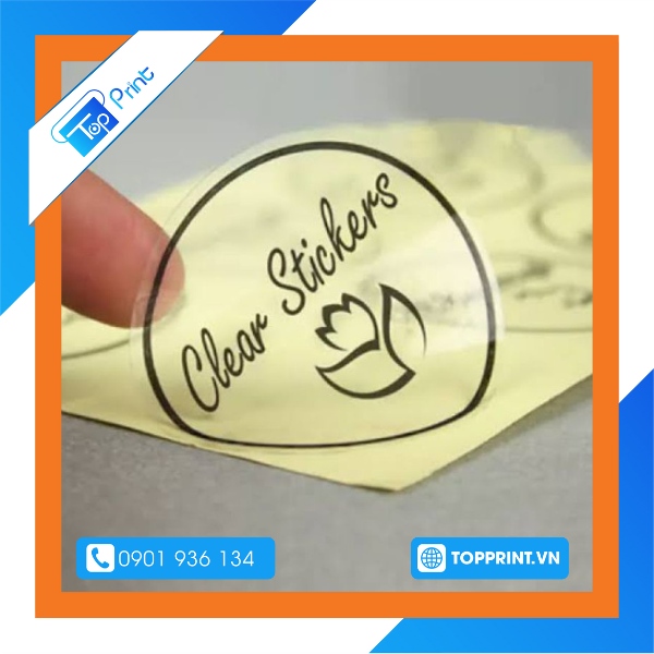 Sticker trong suốt giới thiệu sản phẩm