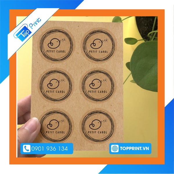 Mẫu Sticker chất liệu giấy kraft 