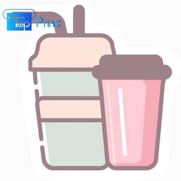 Mẫu sticker 2 ly trà sữa