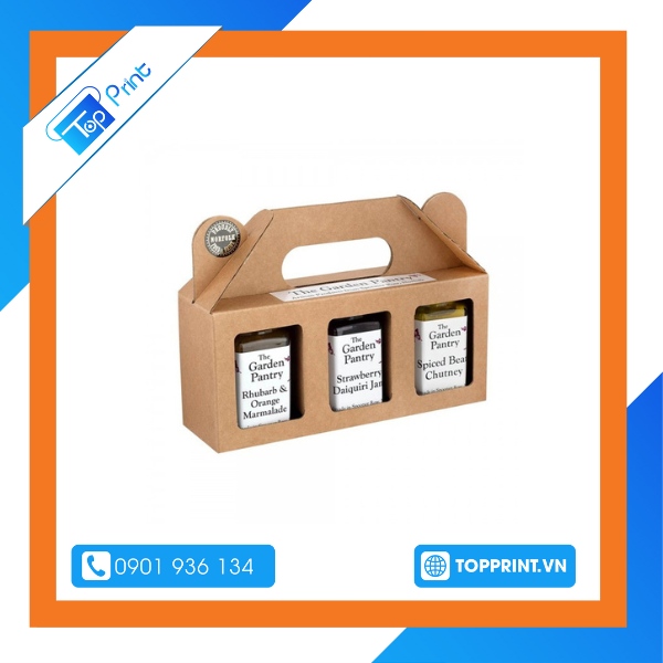 Mẫu hộp giấy đựng mứt tết chất liệu kraft