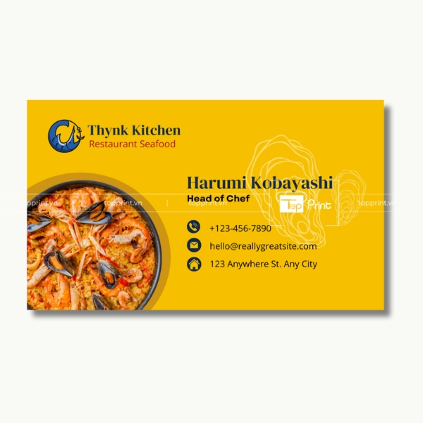 Mẫu card visit hải sản với thiết kế mãn nhãn, ấn tượng