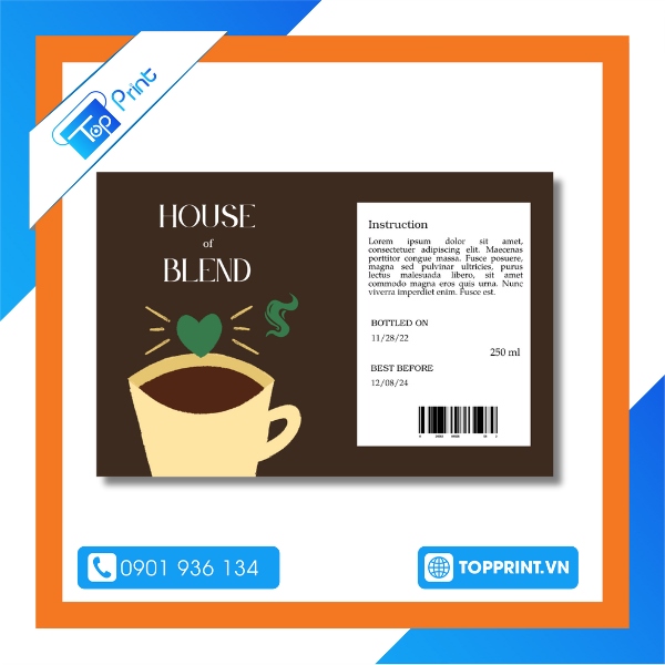 Mẫu tem cafe đẹp