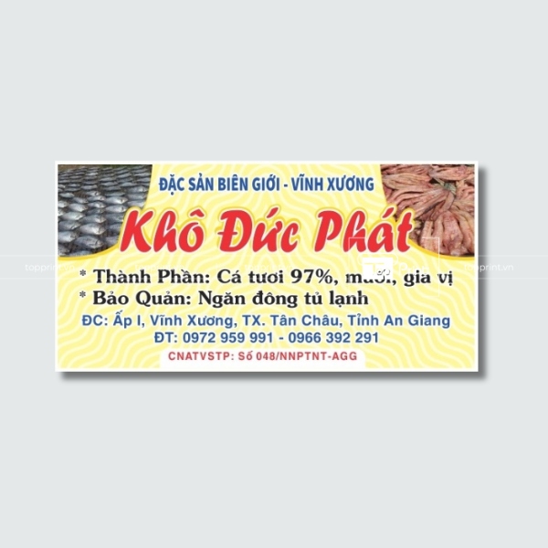 Các thông tin cơ bản trên tem hải sản