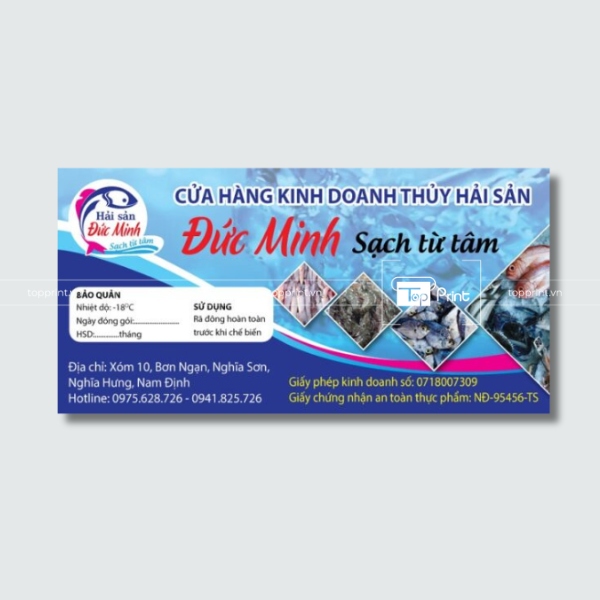 Tem nhãn hải sản đẹp