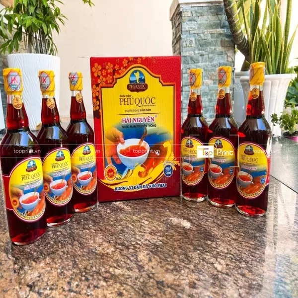 nhãn nước mắm dán chai cho thương hiệu