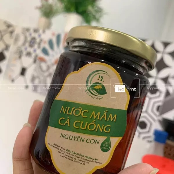 Tem dán nước mắm cá cơm theo yêu cầu