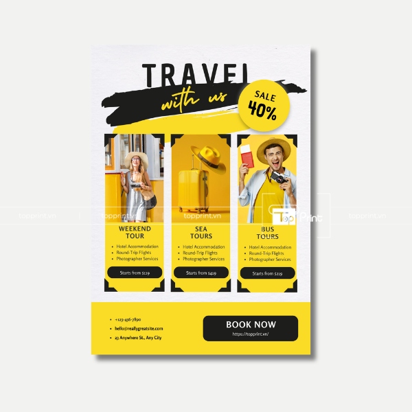 Tờ rơi giảm giá dịch vụ du lịch