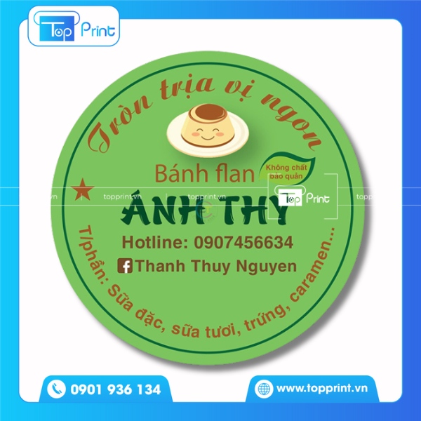 Mẫu tem nhãn bánh kẹo hình tròn