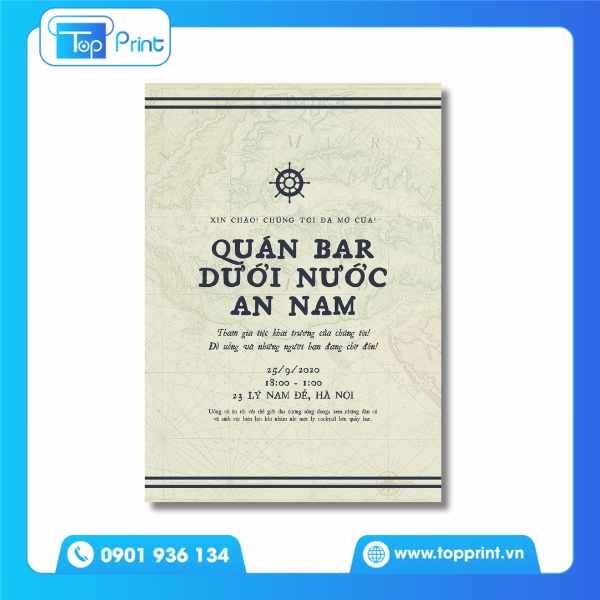 Tờ rơi dán tường dùng quảng cáo quán nước