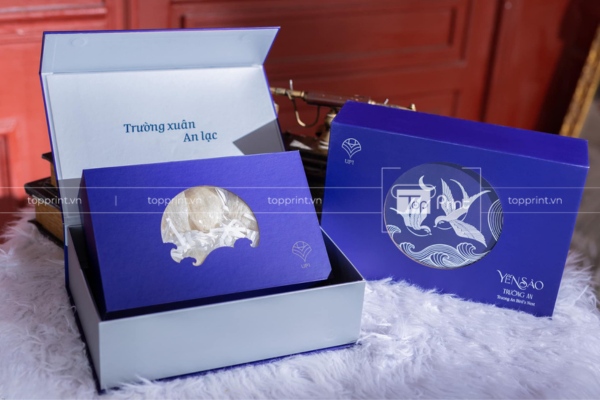 Hộp giấp đựng yến sào làm quà tặng