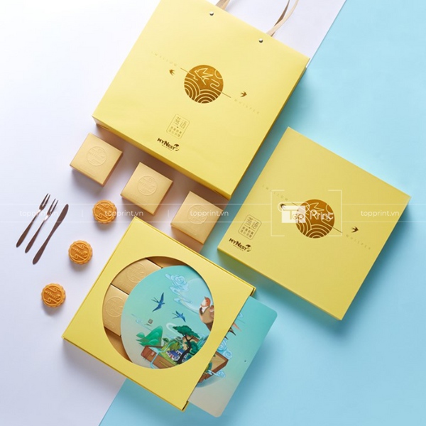 Mẫu hộp giấy đựng yến sào nắp âm dương