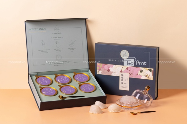 Mẫu hộp giấy đựng yến sào 6 hũ