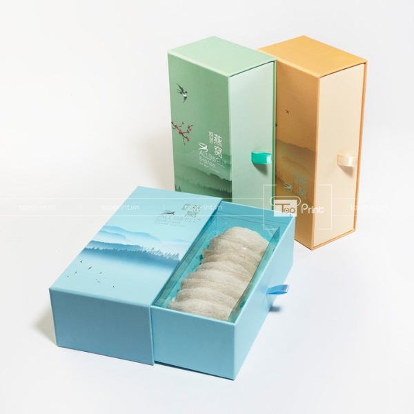 Mẫu hộp giấy đựng yến sào nhiều màu