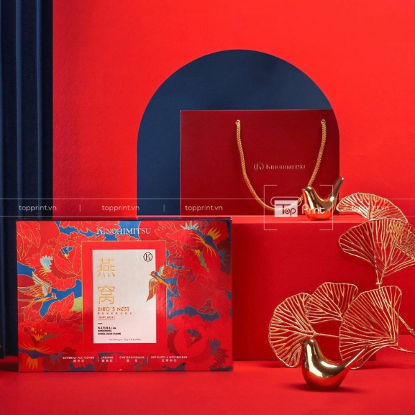 Mẫu hộp giấy đựng yến sào làm quà tết