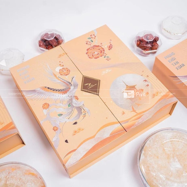 Mẫu hộp giấy đựng yến sào nắp gập