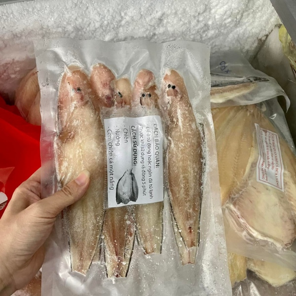 Kích thước tem cá khô dán bao bì hình chữ nhật