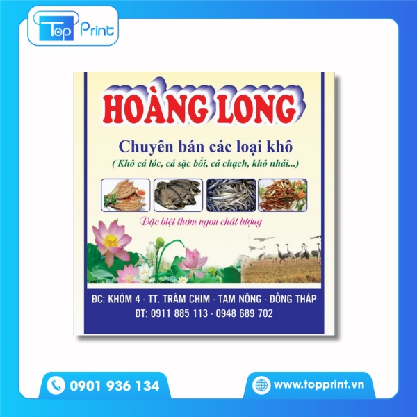 Tem nhãn vựa cá khô Hoàng Long