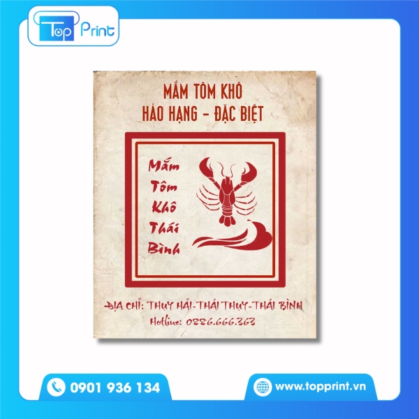 Tem nhãn mắm tôm khô Thái Bình