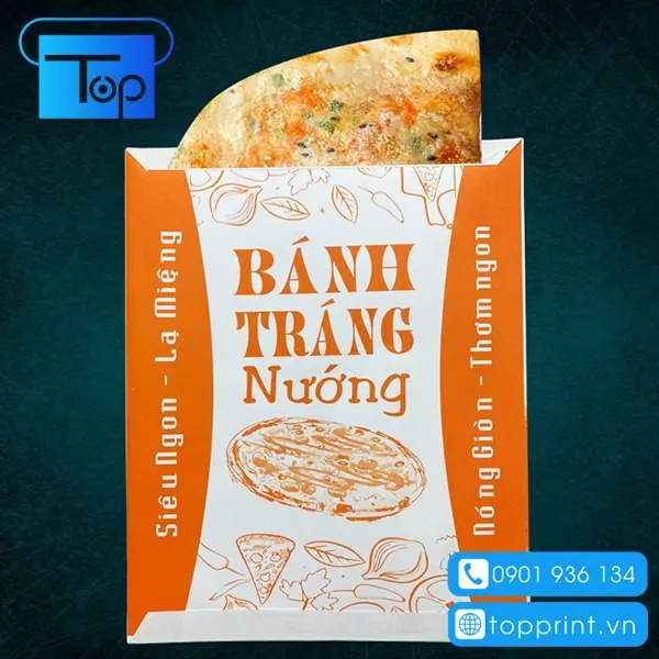 In ấn túi giấy đựng bánh tráng nướng giá rẻ HCM & Hà Nội