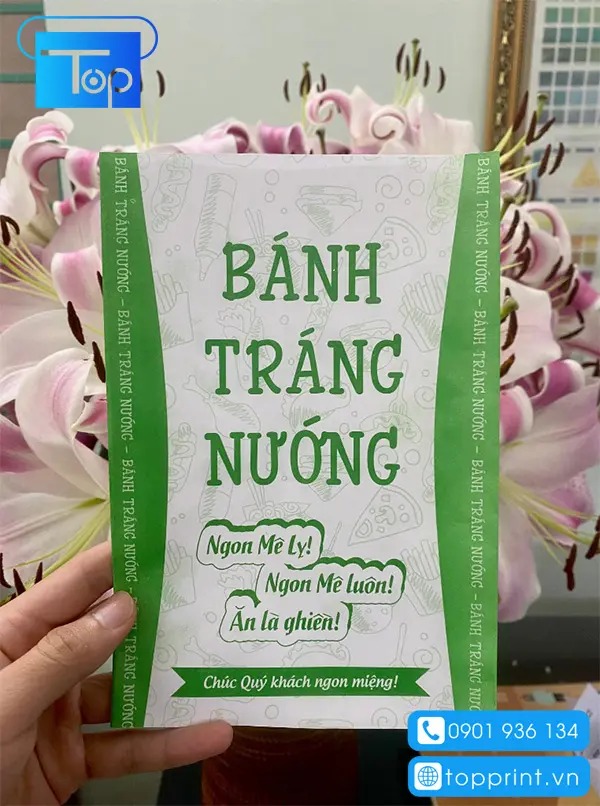 Địa chỉ thiết kế và in ấn túi giấy đựng bánh tráng nướng giá rẻ tại HCM & Hà Nội