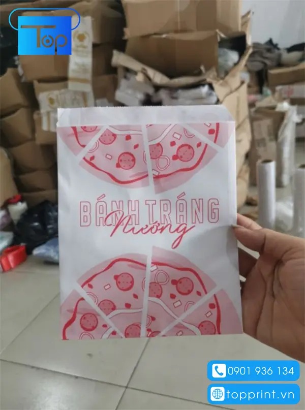 Mẫu túi giấy đựng bánh tráng nướng phổ biến