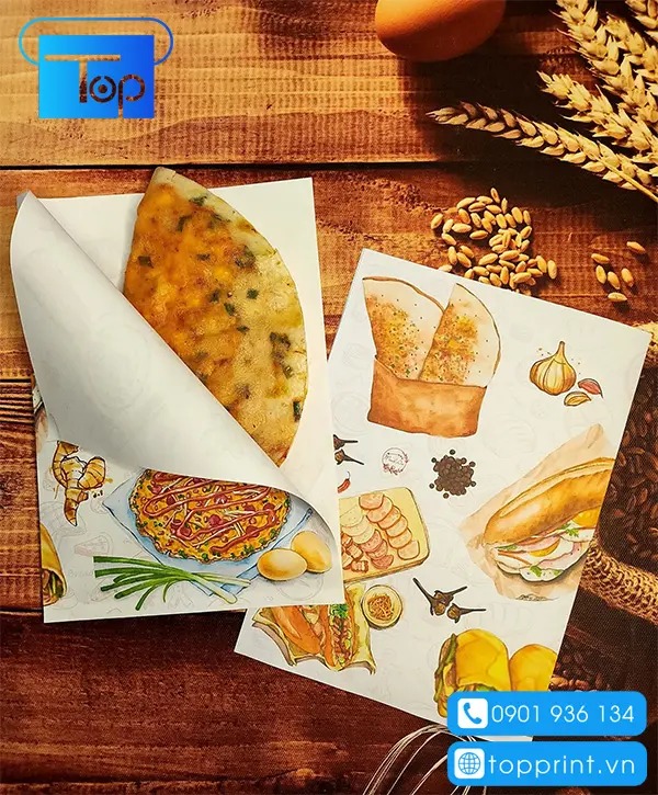 Mẫu túi giấy đựng bánh tráng nướng thấm hút dần tốt