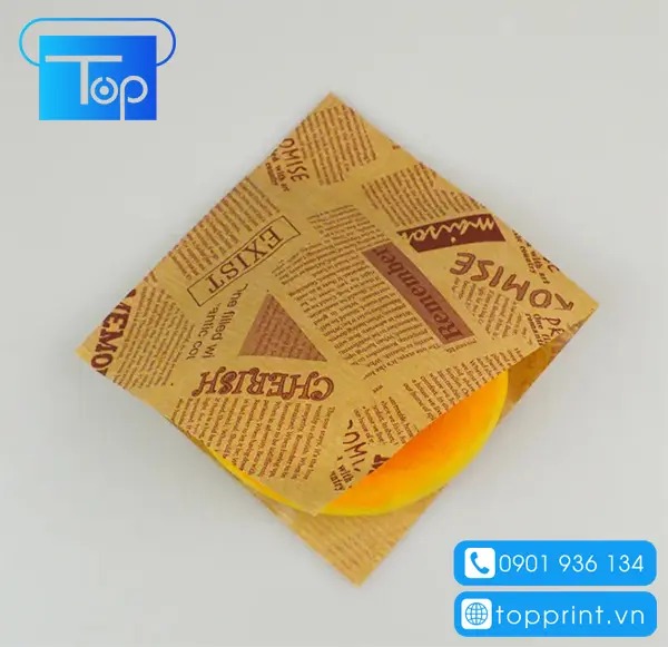 Mẫu túi giấy đựng bánh tráng nướng đơn giản