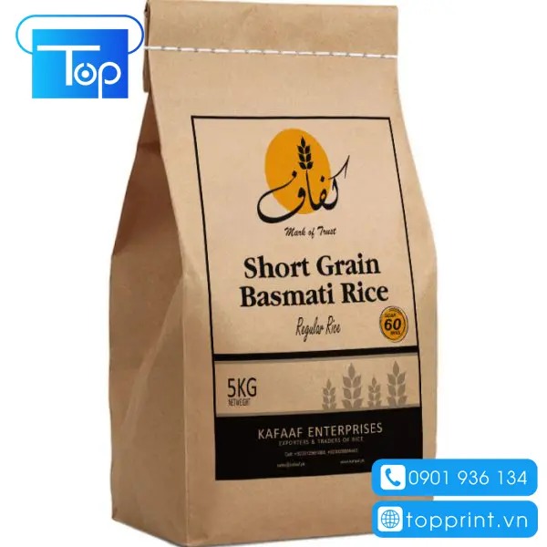 Mẫu túi giấy đựng gạo giá rẻ