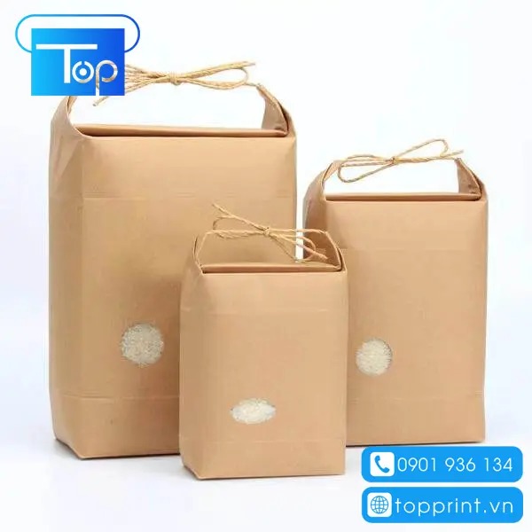 In ấn túi giấy đựng gạo giá rẻ tại TPHCM & Hà Nội