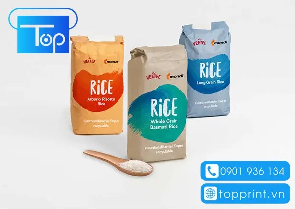 Mẫu túi giấy đựng gạo độc đáo