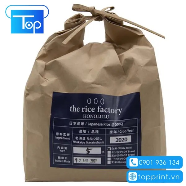Mẫu túi giấy đựng gạo thân thiện với môi trường