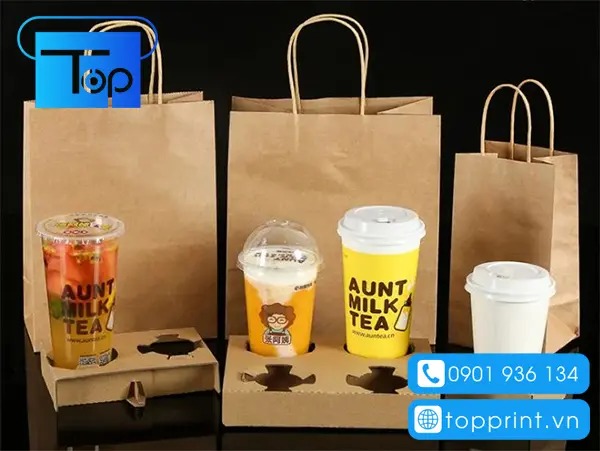 Mẫu túi giấy đựng trà sữa độc đáo