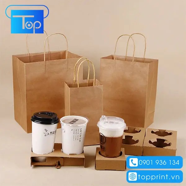 Mẫu túi giấy đựng trà sữa đẹp