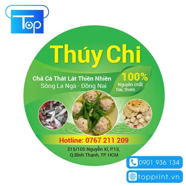 Thiết kế tem chả cá đẹp theo yêu cầu tại HCM & Hà Nội