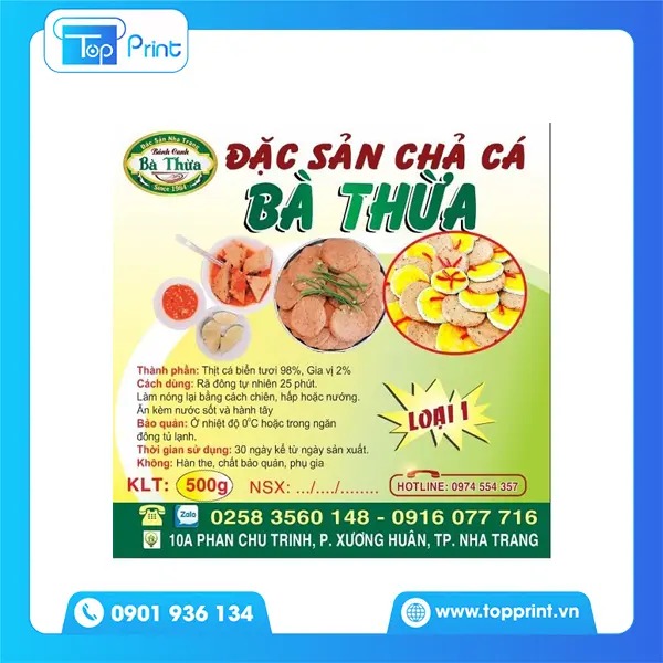 In tem chả cá giá rẻ tại HCM & Hà Nội