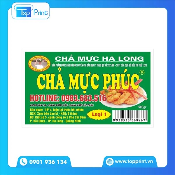 In ấn tem nhãn chả cá giá rẻ tại HCM & Hà Nội