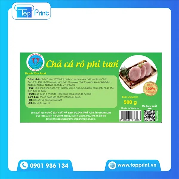 Địa chỉ thiết kế và in tem chả cá giá rẻ tại TPHCM & Hà Nội