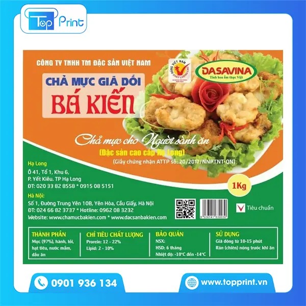 Mẫu tem chả mực ấn tượng