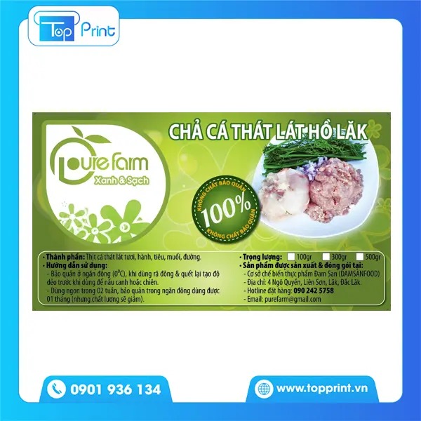 Mẫu tem chả cá thác lác giá rẻ