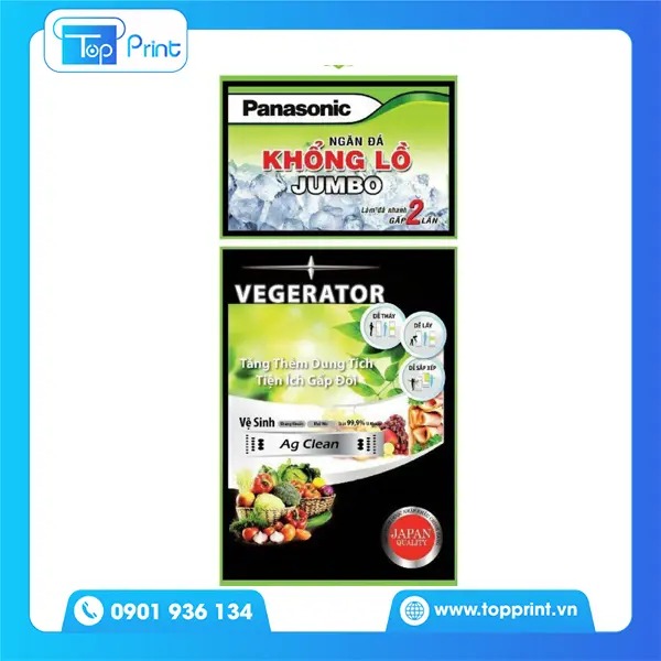 Mẫu tem dán tủ lạnh Panasonic đẹp