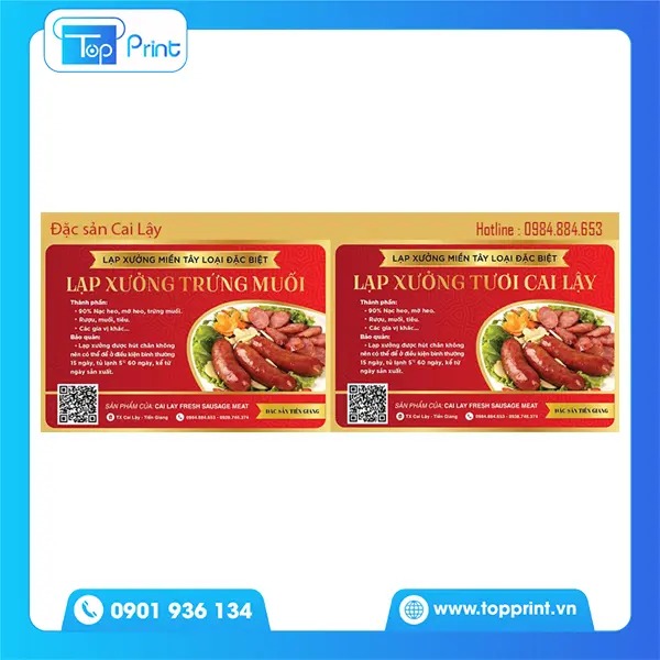 In ấn tem nhãn lạp xưởng giá rẻ tại HCM & Hà Nội