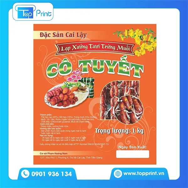 Mẫu tem lạp xưởng tươi trứng muối