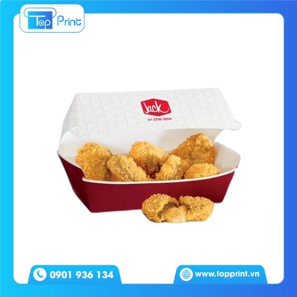 Mẫu hộp đựng gà rán hình chữ nhật