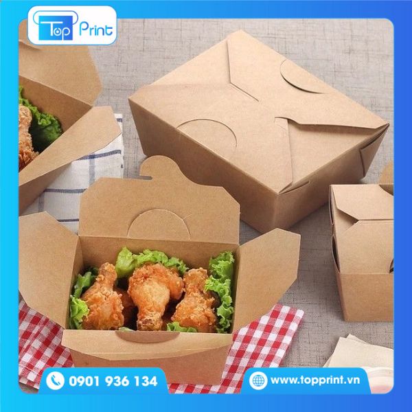 Hộp giấy kraft đựng gà rán