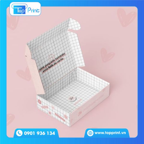 Hộp giấy nắp gài sọc caro