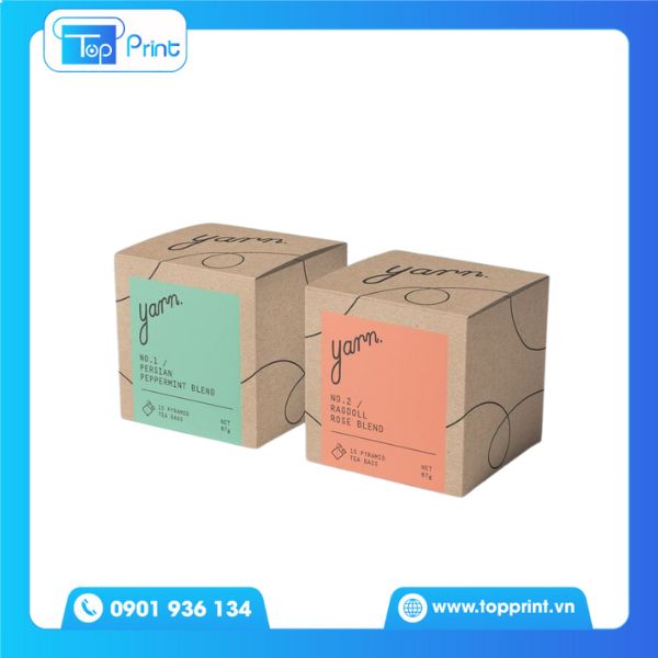 Mẫu hộp giấy vuông in ấn sinh động
